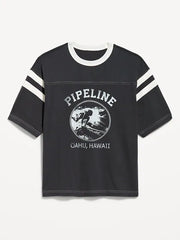 Heavyweight Short-Sleeve Football-Style T-Shirt