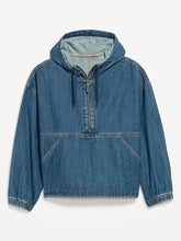 Denim Popover Hooded Jacket