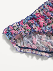 Ruffle-Edge Mesh Hipster Underwear
