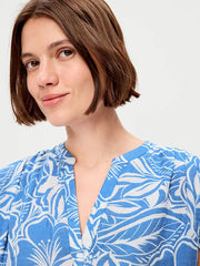 Short-Sleeve Crinkle Gauze Popover Top