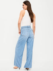 High-Waisted Drapey Wide-Leg Jeans