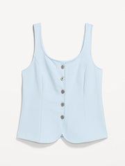 Sleeveless Button-Down Top