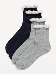 Lace-Trim Crew Sock 2-Pack for Women