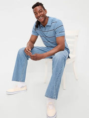 Striped Pique Polo