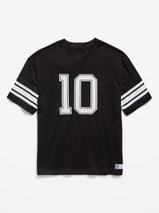 Oversized Mesh Graphic Football T-Shirt for Boys