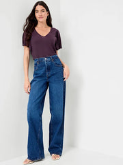 V-Neck Flutter Sleeve Top
