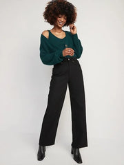 Extra High-Waisted Sky-Hi Wide-Leg Cut-Off Jeans