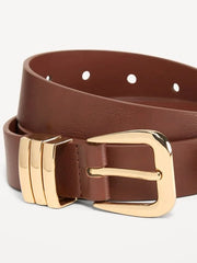 Triple-Loop Skinny Belt for Women
