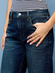 Mid-Rise Twisted-Seam Flare Jeans