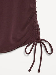 Cap-Sleeve Shirred Side Top