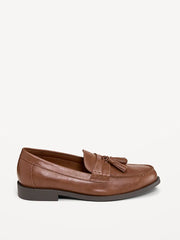 Faux-Leather Tassel Loafers for Men