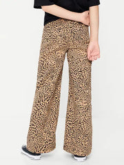 High-Waisted Pull-On Baggy Wide-Leg Jeans for Girls