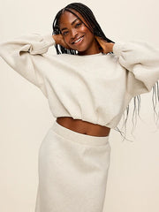 Bounce Fleece Bubble-Hem Sweatshirt