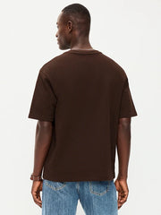 Loose Short-Sleeve Textured Waffle T-Shirt