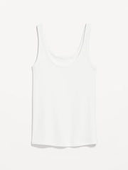 First-Layer Ribbed Scoop-Neck Tank Top
