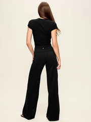 High-Waisted PowerChill Fold-Over Wide-Leg Pants