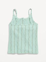Fitted Printed Henley Tank Top for Girls