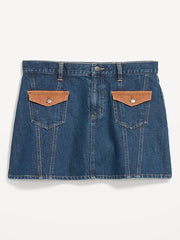 Flap-Front Pocket Mini Skirt