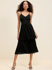 The Occasion by Old Navy Pleated Fit & Flare Midi Dress