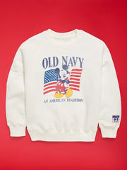 Old Navy x Disney Mickey Mouse Oversized Gender-Neutral Crew-Neck Sweatshirt for Kids
