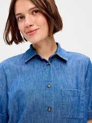 Button-Down Mini Shirt Dress
