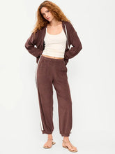 Mid-Rise Terry Cloth Harem Pants