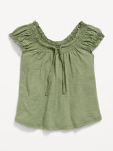 Short-Sleeve Tie-Front Jersey-Knit Top for Girls