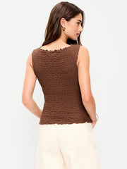 Sleeveless Smocked Tank Top