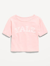 College Off-Shoulder Graphic T-Shirt for Girls