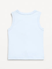 Fitted Sleeveless Ribbed Button-Front Top for Girls