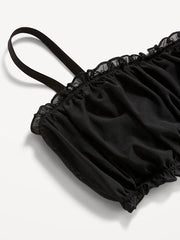 Ruffle-Edge Mesh Bralette