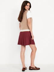 High-Waisted Crepe Mini Skirt