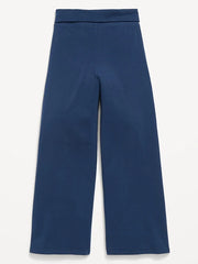 Foldover Jersey Knit Wide-Leg Pants for Girls
