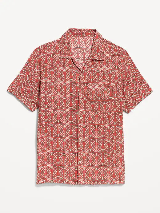 Short-Sleeve Floral Camp Shirt