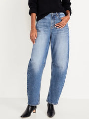 High-Waisted Barrel Jeans
