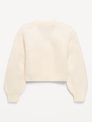 Button-Front Cardigan Sweater for Girls