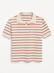 Short-Sleeve Textured-Knit Polo Shirt for Boys