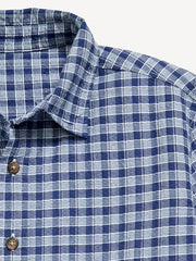 Short-Sleeve Boxy Cropped Textured Shirt for Boys