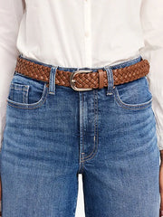 Braided Faux-Leather Belt for Women
