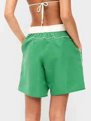 Mid-Rise Loose Swim Board Shorts