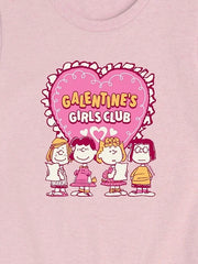 Peanuts Galentines Girls Club Short Sleeve Graphic T-Shirt For Girls