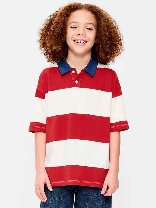 Oversized Short-Sleeve Polo Shirt for Boys