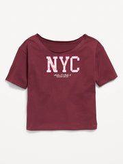 Off-Shoulder Graphic T-Shirt for Girls