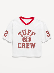 Oversized Mesh Graphic Football T-Shirt for Boys