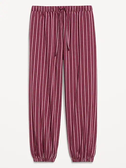 Cinched Poplin Balloon Pants