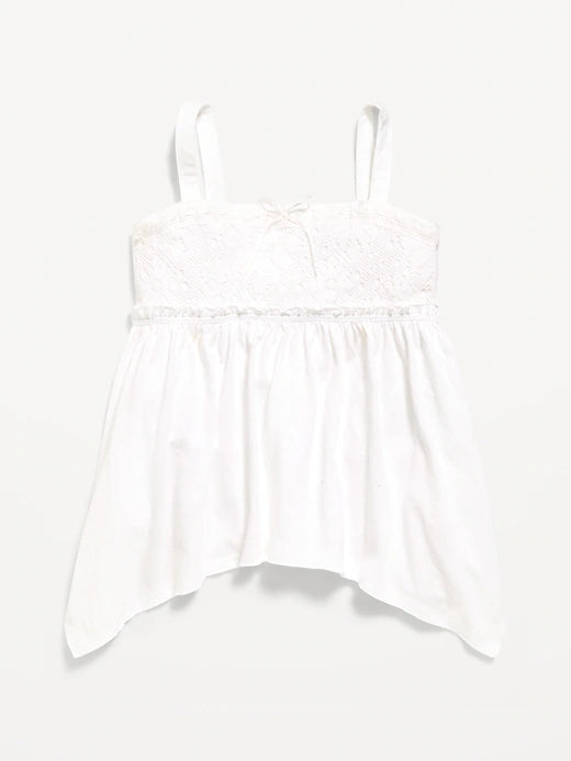 Sleeveless Handkerchief Hem Top for Girls