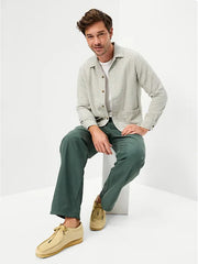 Long-Sleeve Textured Camp Shirt