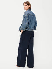 Mid-Rise Pleated Wide-Leg Pants