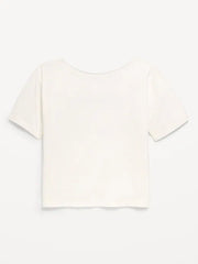 Off-Shoulder Graphic T-Shirt for Girls