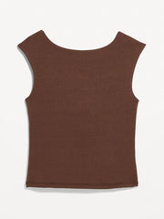 Cap-Sleeve Tie-Back Top